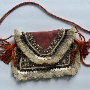 SHASHI Leela Beaded Tassel Crossbody